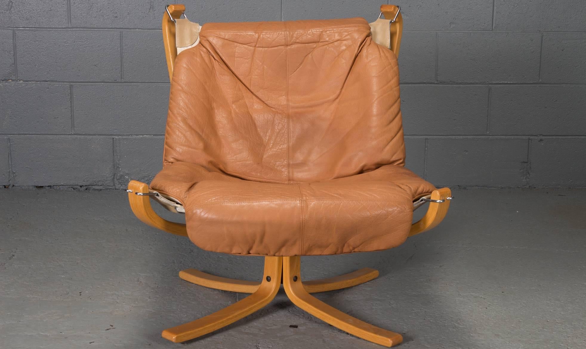 Mid-Century Modern Pair of Low Back Falcon Sling Chairs by Sigurd Ressell for Vatne Mobler, Norway
