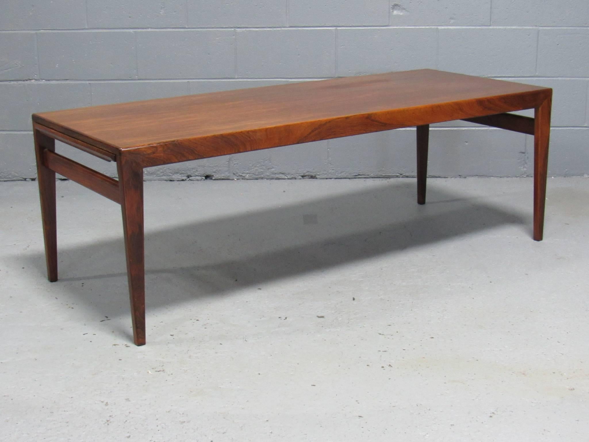 American Midcentury Danish Rosewood Extending Coffee Table by Severin Hansen for Haslev