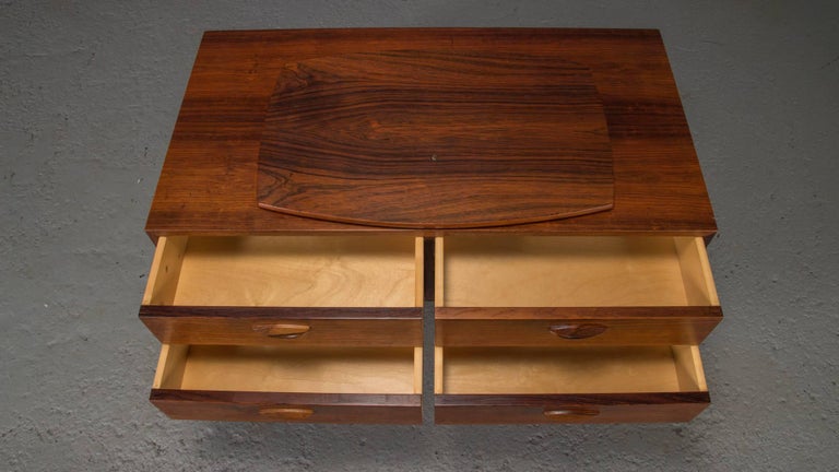 Danish Modern Rosewood Chest with a Spinning TV Stand by Kai Kristiansen For Sale 2
