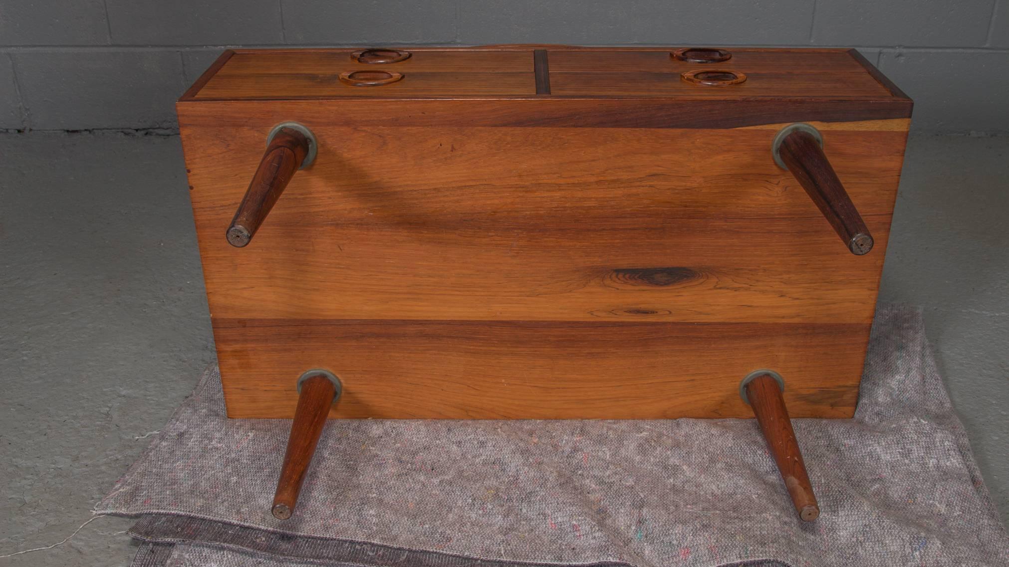 Danish Modern Rosewood Chest with a Spinning TV Stand by Kai Kristiansen 2