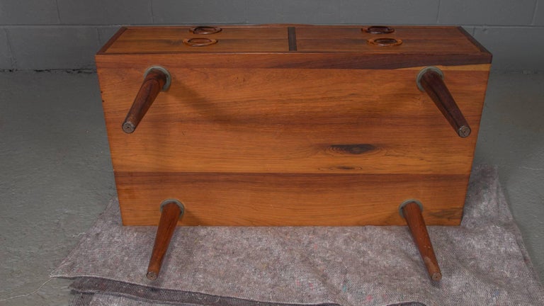 Danish Modern Rosewood Chest with a Spinning TV Stand by Kai Kristiansen For Sale 5