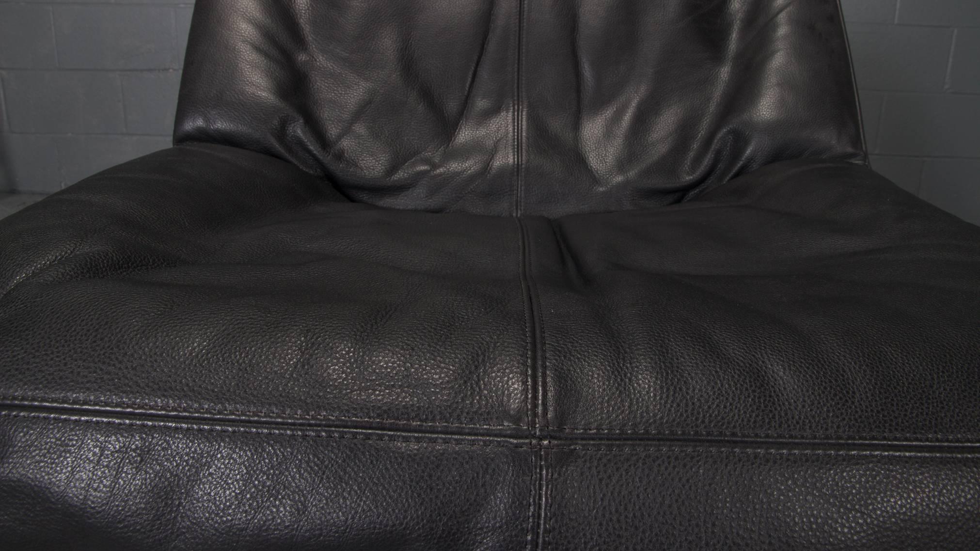Norwegian Black Leather Falcon Chair by Sigurd Ressell for Vatne Mobler
