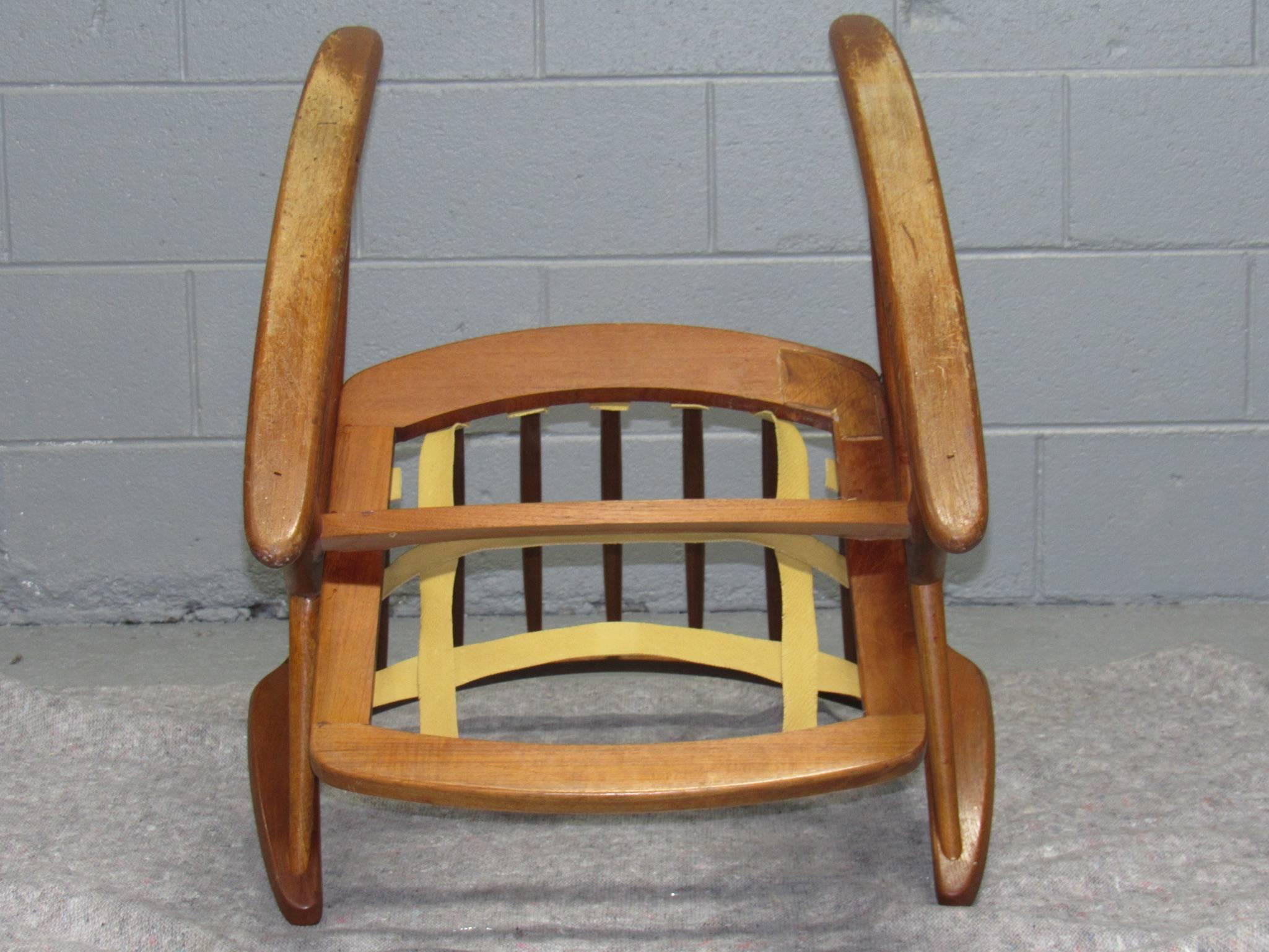 Danish Teak Rocking Chair by Frank Reenskaug for Brahmin In Excellent Condition In Belmont, MA