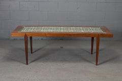 Rosewood and Green Tile Coffee Table