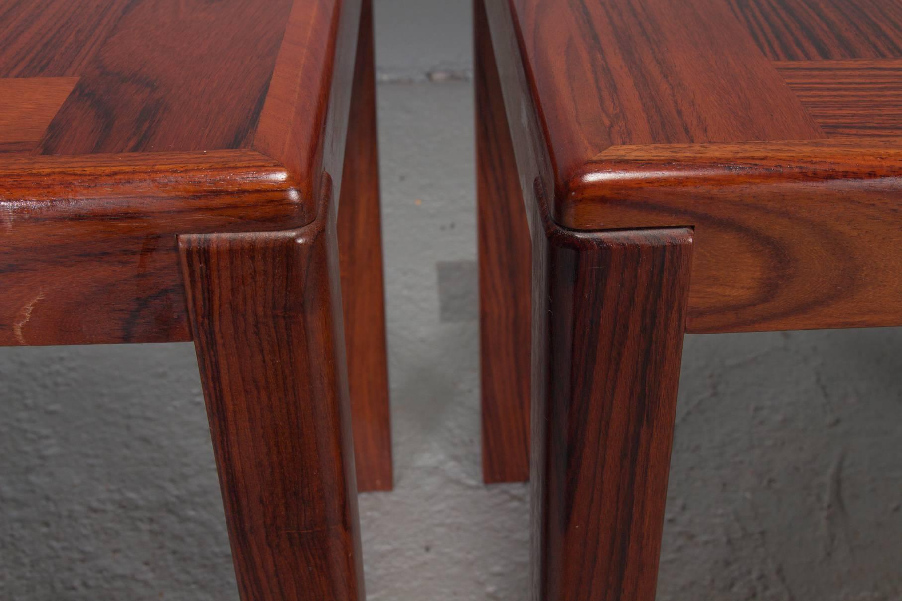 Pair of Danish Modern Rosewood Side Tables 2