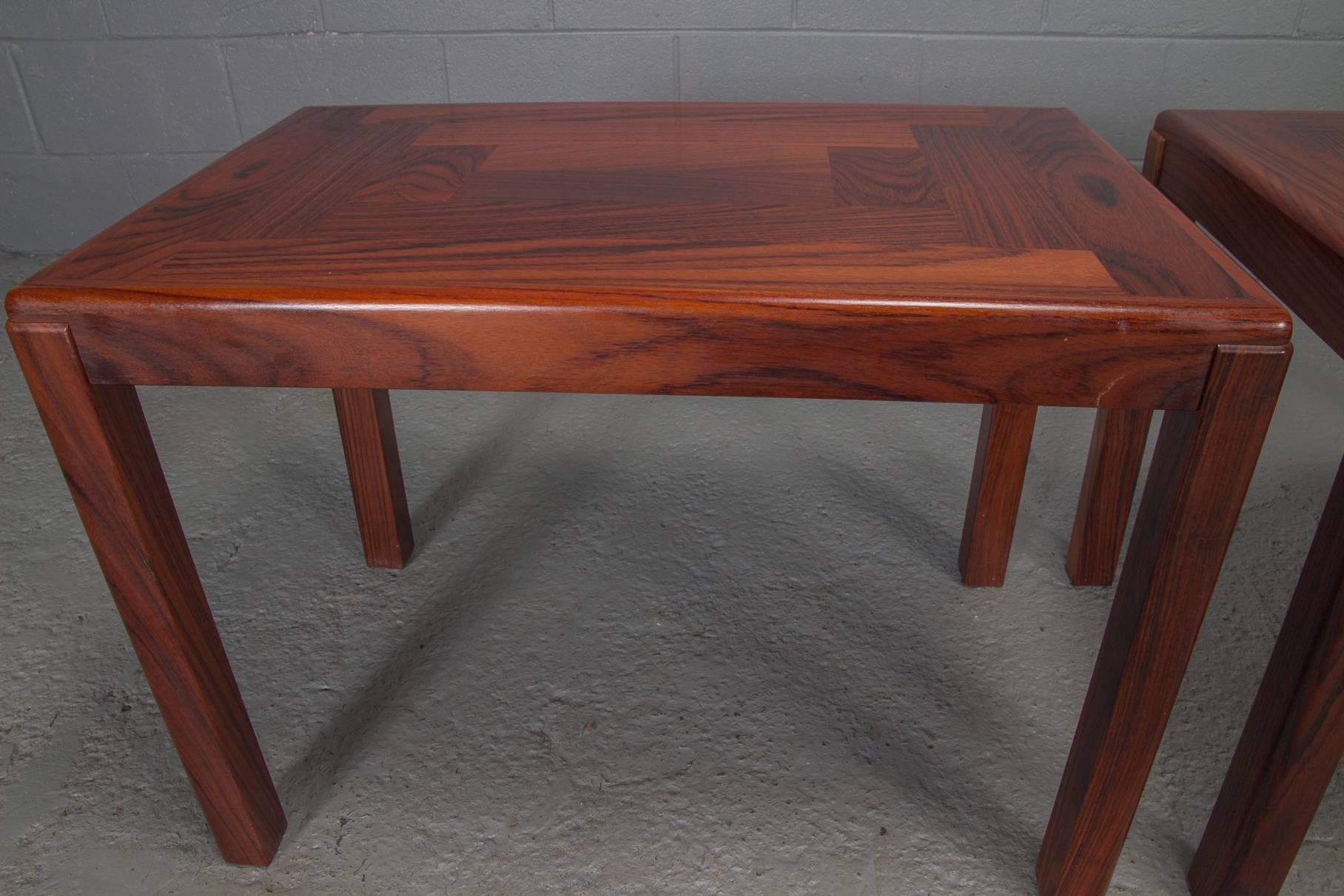 Pair of Danish Modern Rosewood Side Tables 3