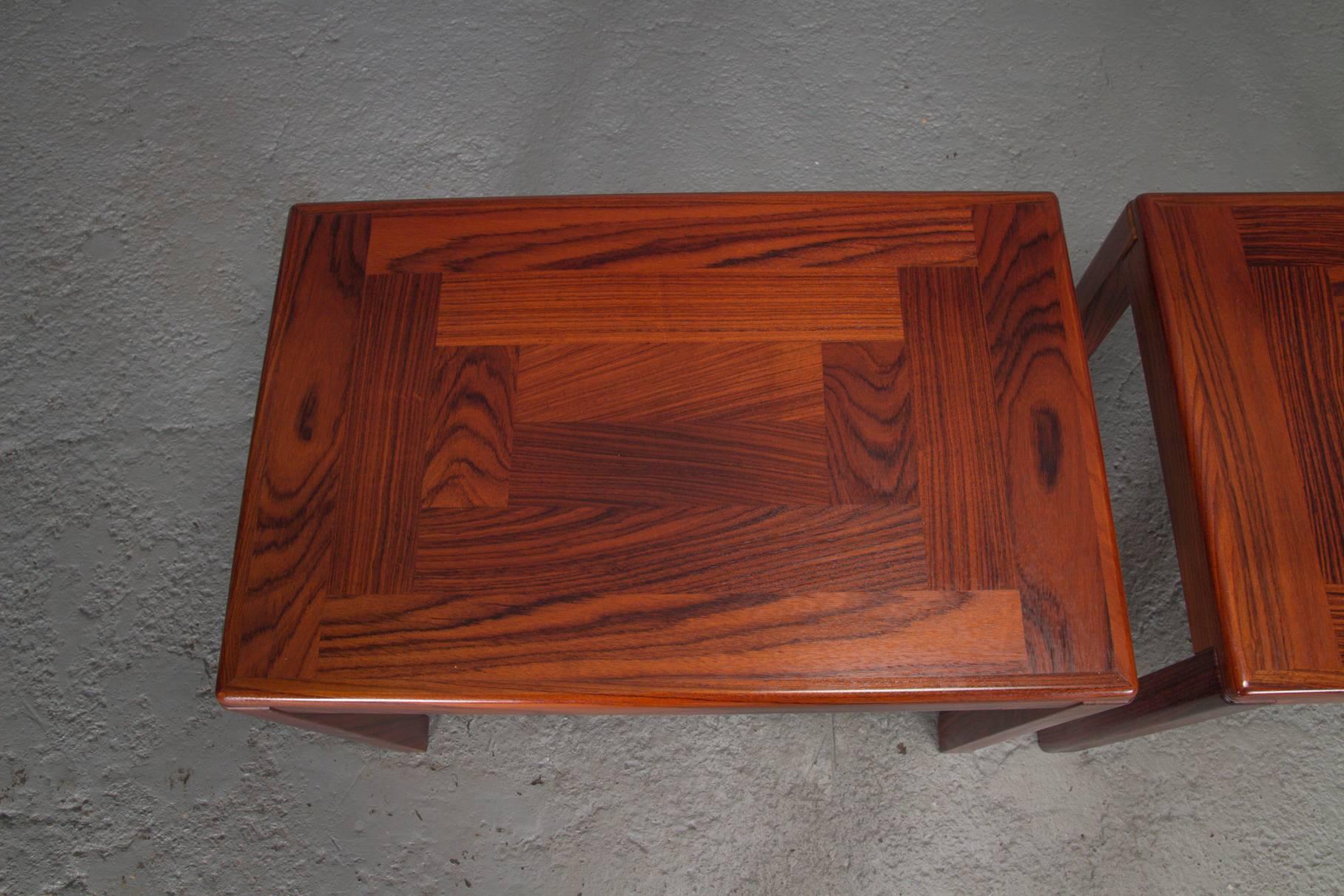 20th Century Pair of Danish Modern Rosewood Side Tables
