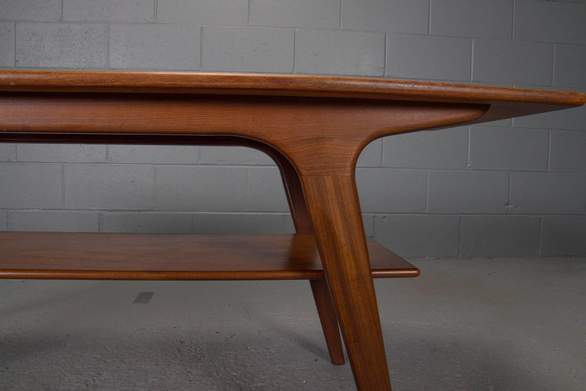 Danish Modern Teak Two-Tier Coffee Table 1