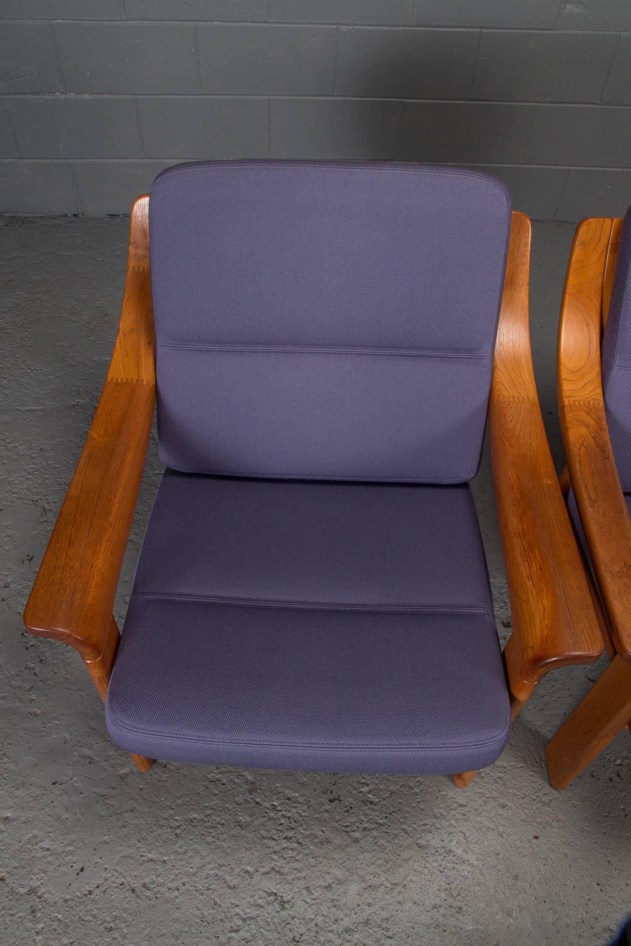 Danish Pair of Armchairs with Finger Joint Arms by PJ Danmark