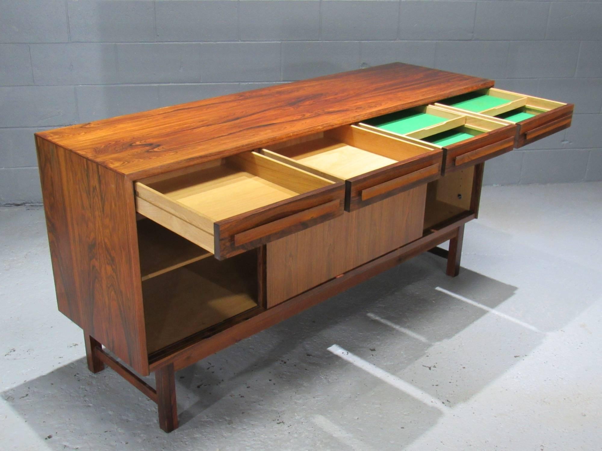 Danish Modern Rosewood Sideboard by Bordum OG Nielsen In Good Condition In Belmont, MA