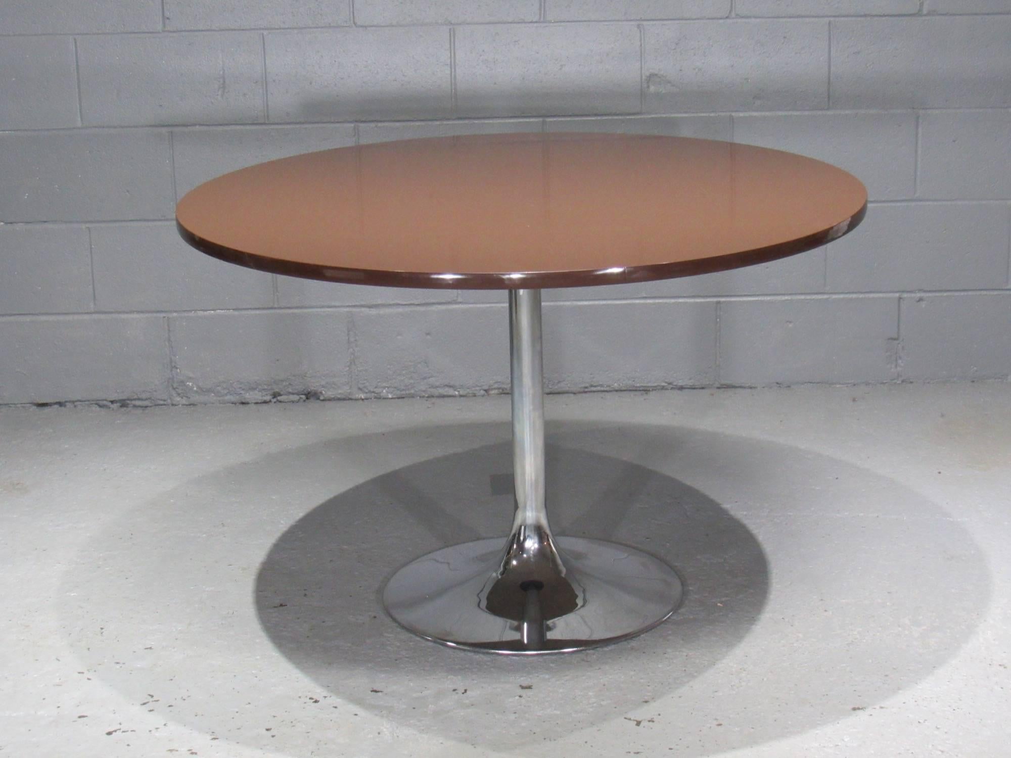 Mid-Century Modern Chrome Tulip Table and Four Dining Chairs by Borje Johanson