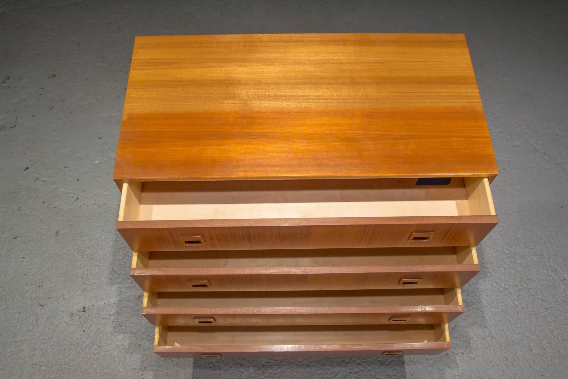 20th Century Petite Danish Modern Hjornebo System Teak Four-Drawer Dresser