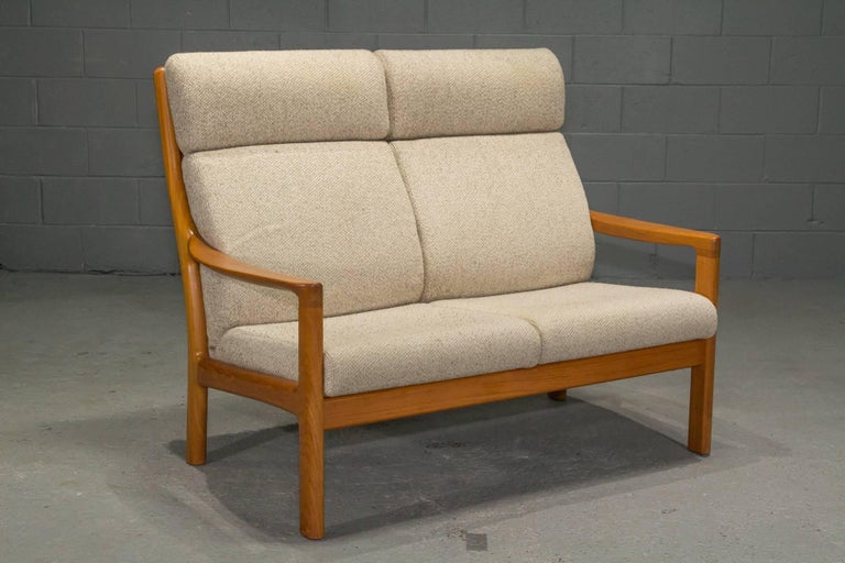 Teak High Back Loveseat by Johannes Andersen for CFC at 1stDibs