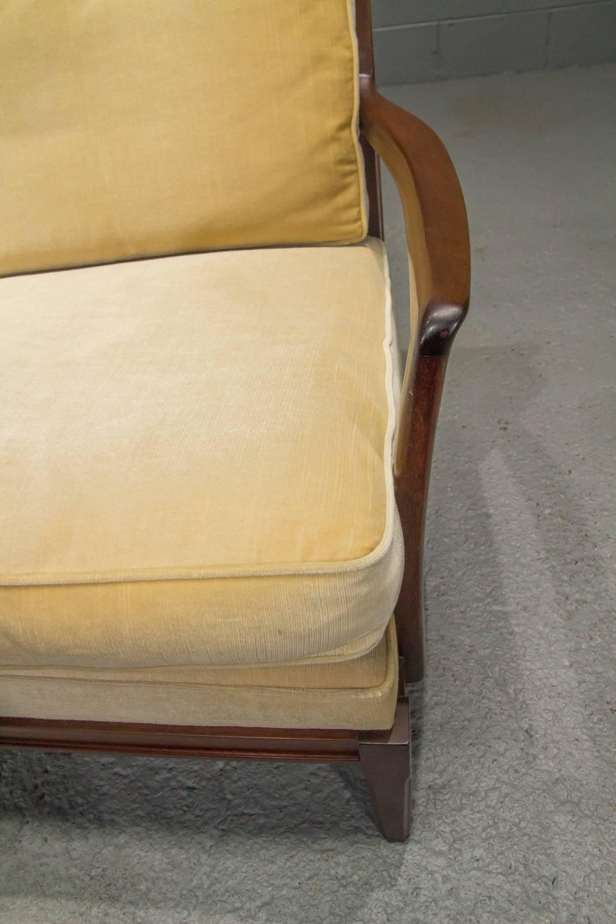 20th Century Danish Modern Loveseat Settee with Down Cushions