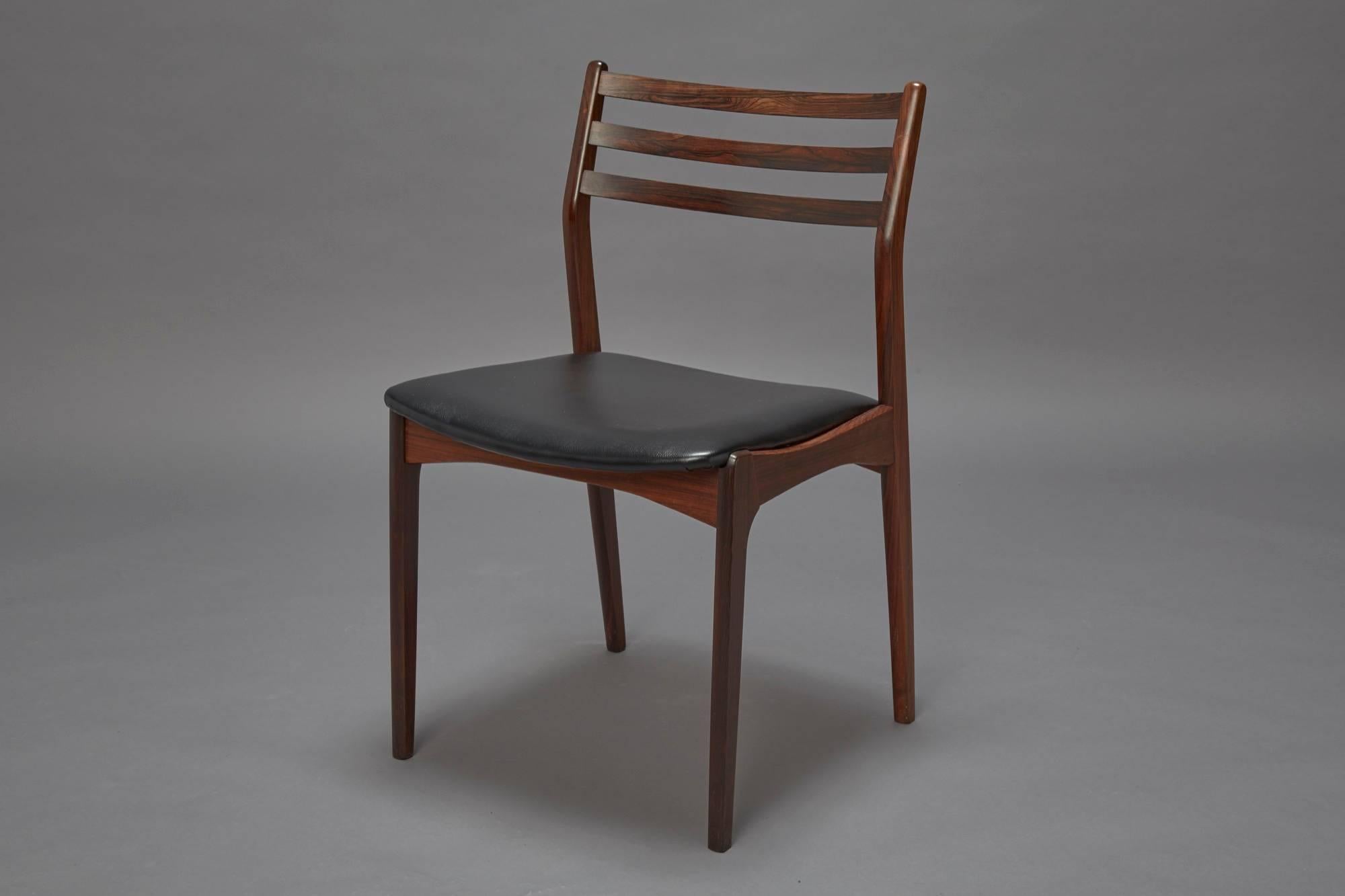 Mid-Century Modern Set of Four Danish Modern Rosewood Dining Chairs Attributed to Niels Otto Møller