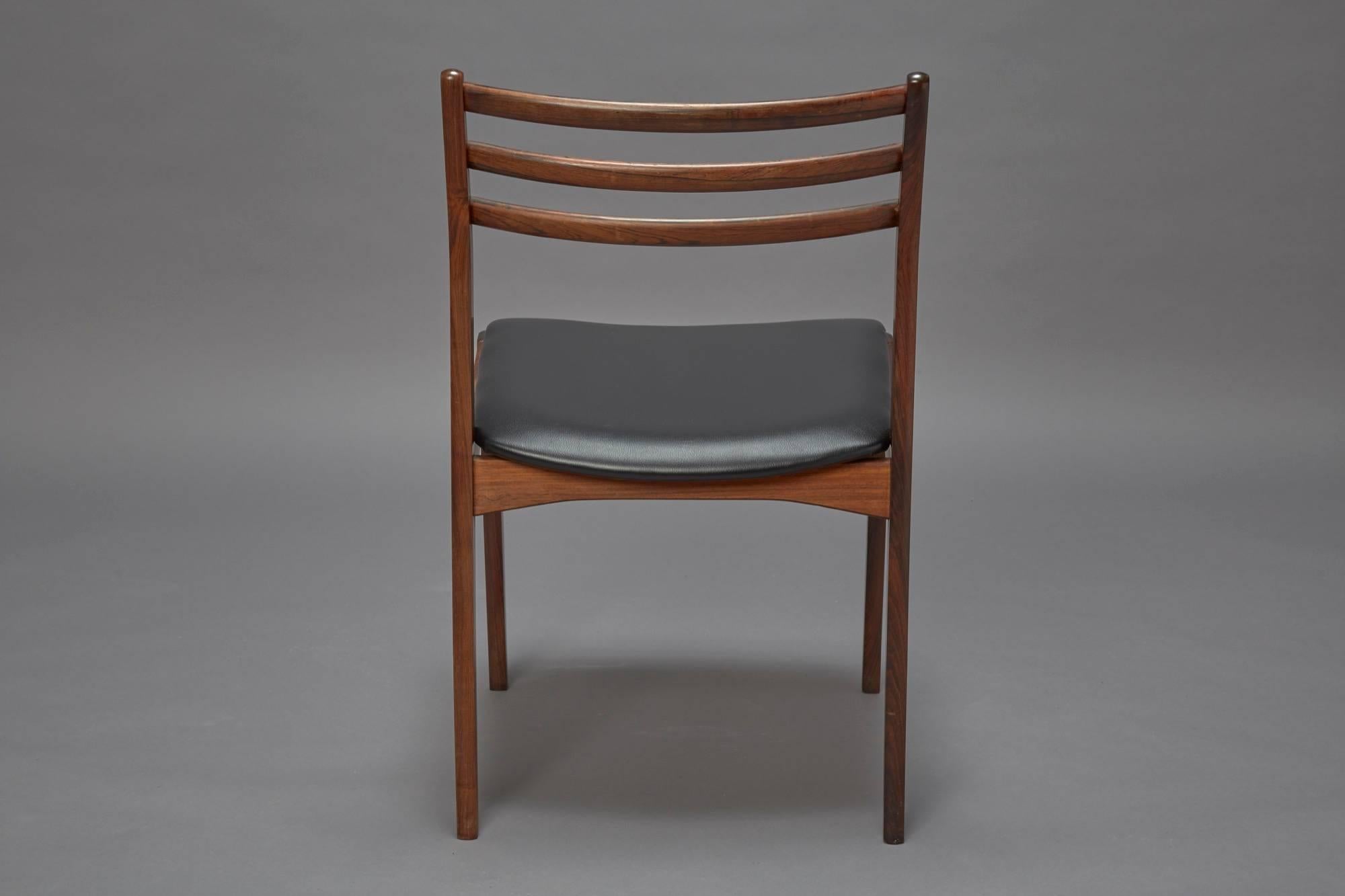 Mid-20th Century Set of Four Danish Modern Rosewood Dining Chairs Attributed to Niels Otto Møller