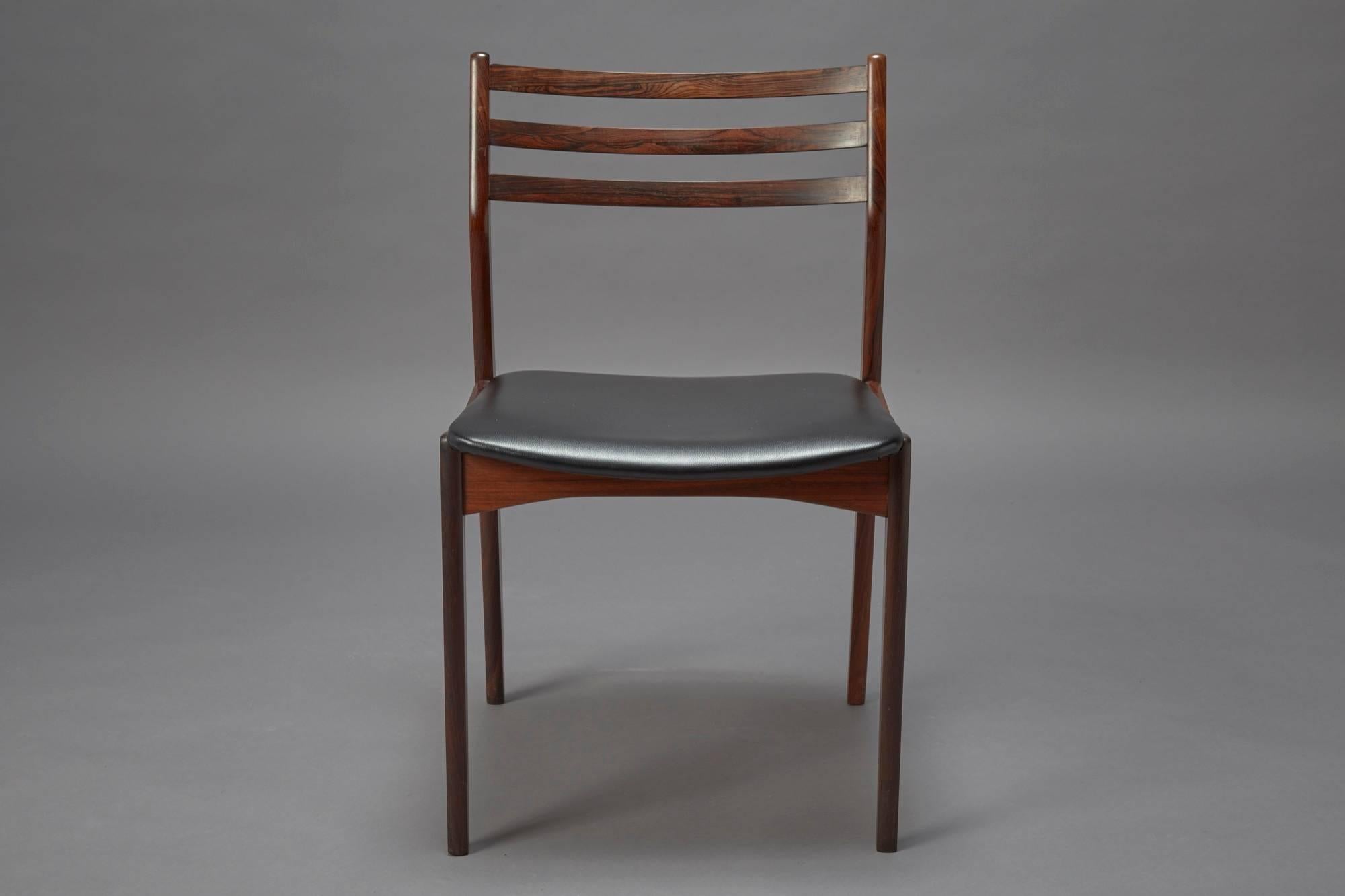 Set of Four Danish Modern Rosewood Dining Chairs Attributed to Niels Otto Møller In Excellent Condition In Belmont, MA