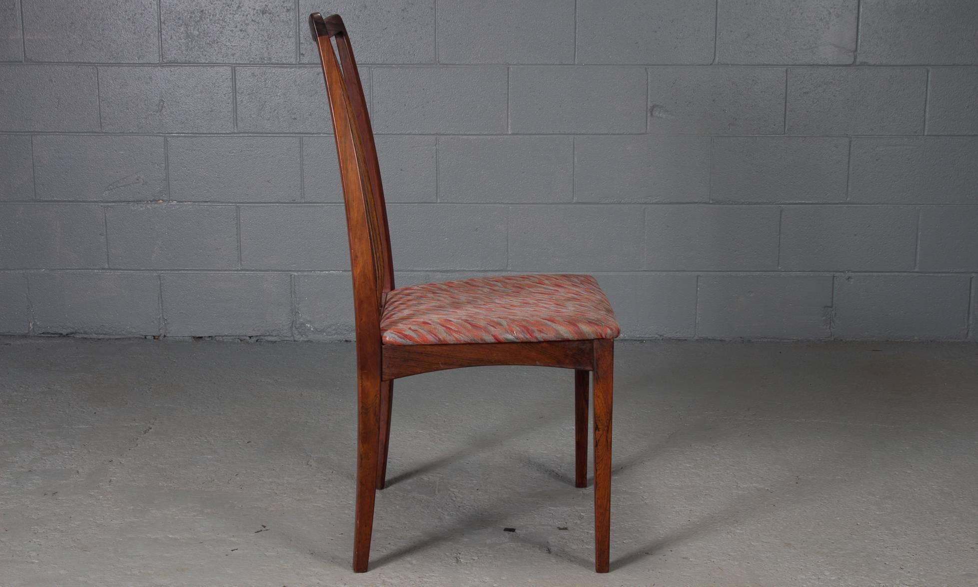 Set of Four Danish Rosewood High Back Dining Chairs In Good Condition In Belmont, MA