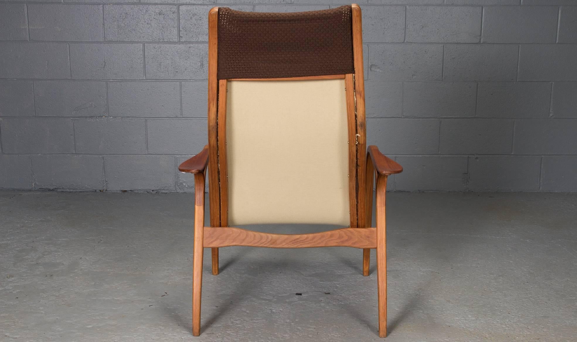 20th Century Pair of Oak and Teak Lamino Lounge Chairs by Yngve Ekstrom