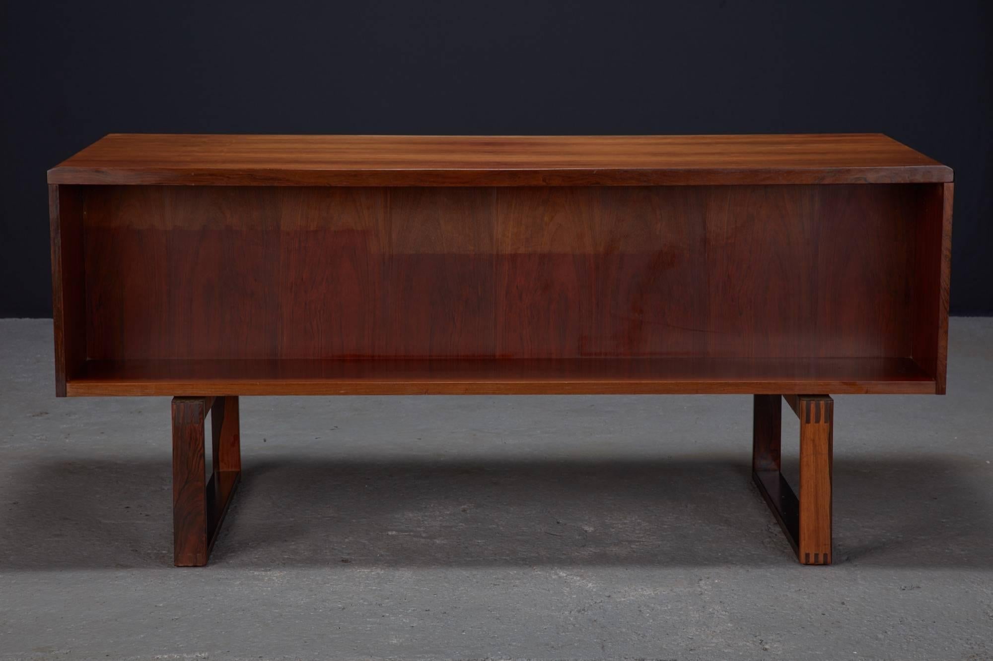 Mid-Century Modern Danish Rosewood Desk by Henning Jensen & Torben Valeur