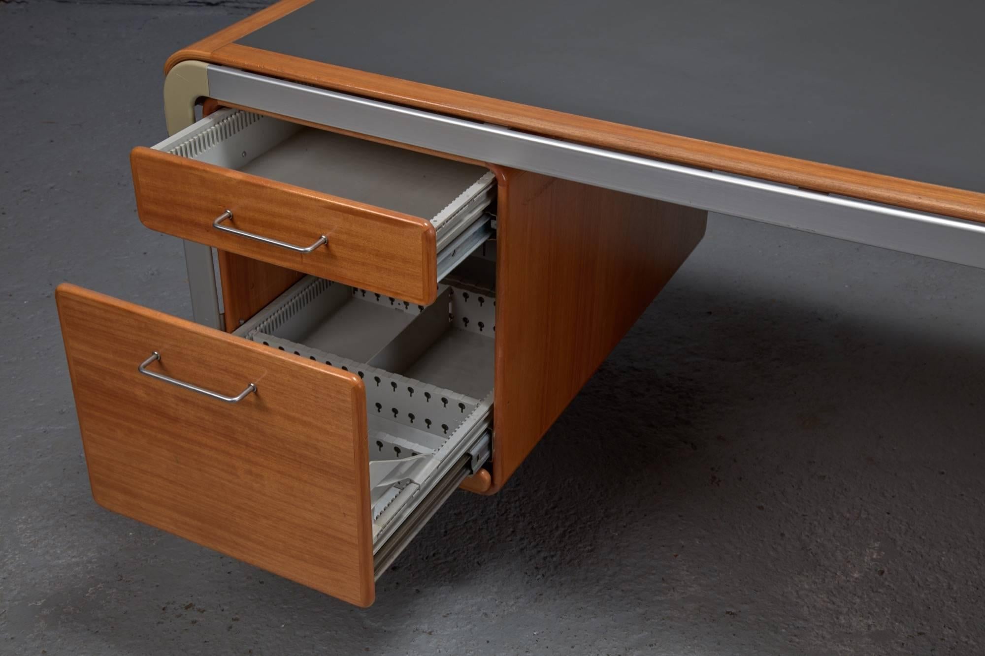 Custom Desk by Arne Jacobsen for Fritz Hansen for the Danish National Bank In Good Condition In Belmont, MA