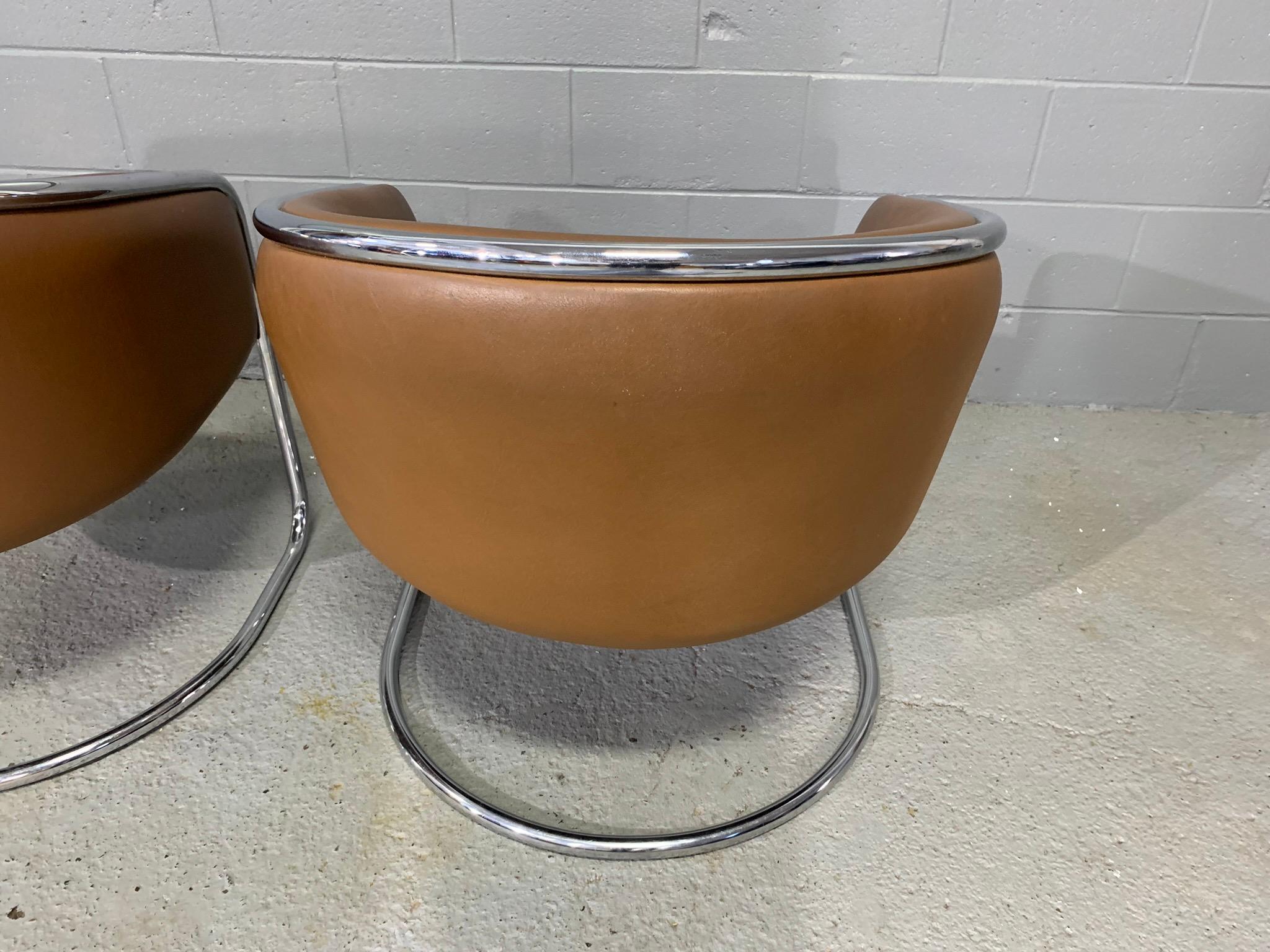 American Pair of Club Tub Lounge Chairs by Joan Burgasser/Anton Lorenz for Thonet For Sale
