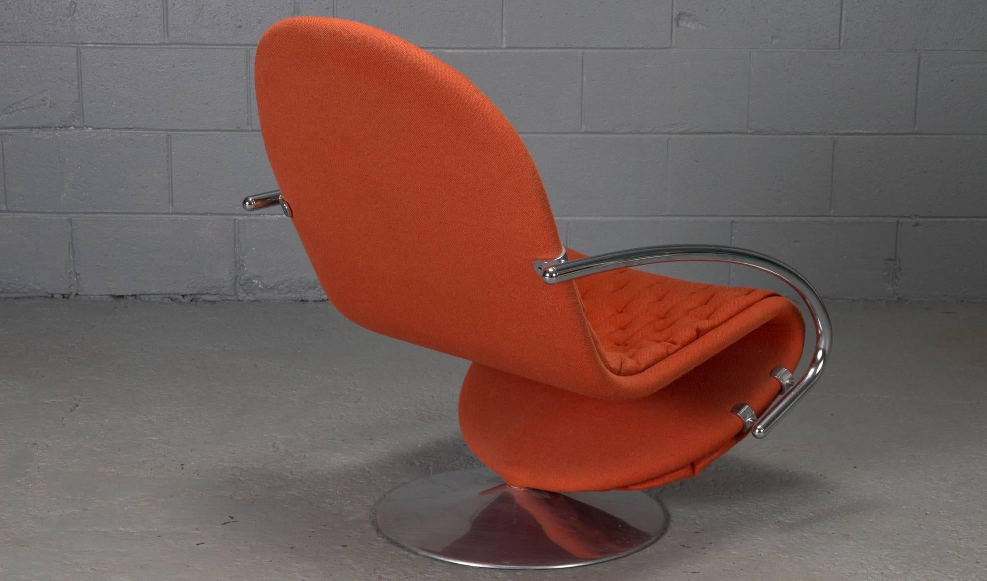 Pair of 1-2-3 Series Easy Chair Armchairs by Verner Panton for Fritz Hansen In Good Condition In Belmont, MA