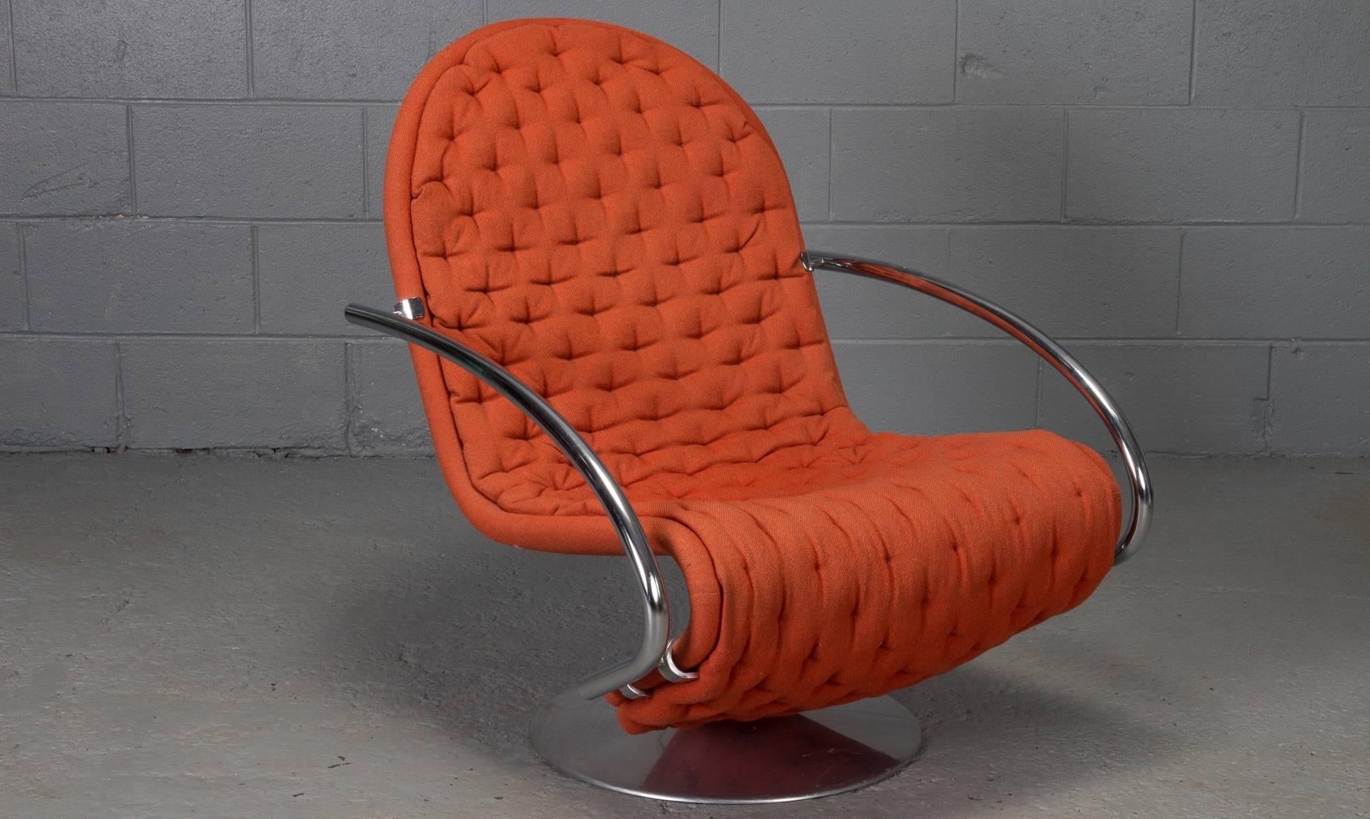 Mid-Century Modern Pair of 1-2-3 Series Easy Chair Armchairs by Verner Panton for Fritz Hansen