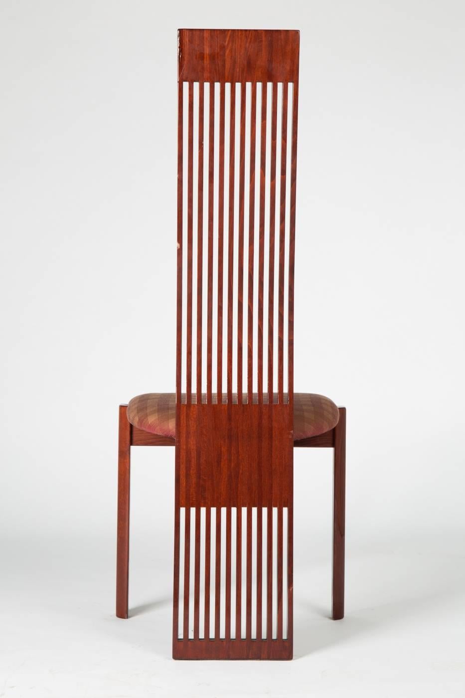 High back chair by Pietro Constantini, Italy, 1970s. Underside with manufacturer label.