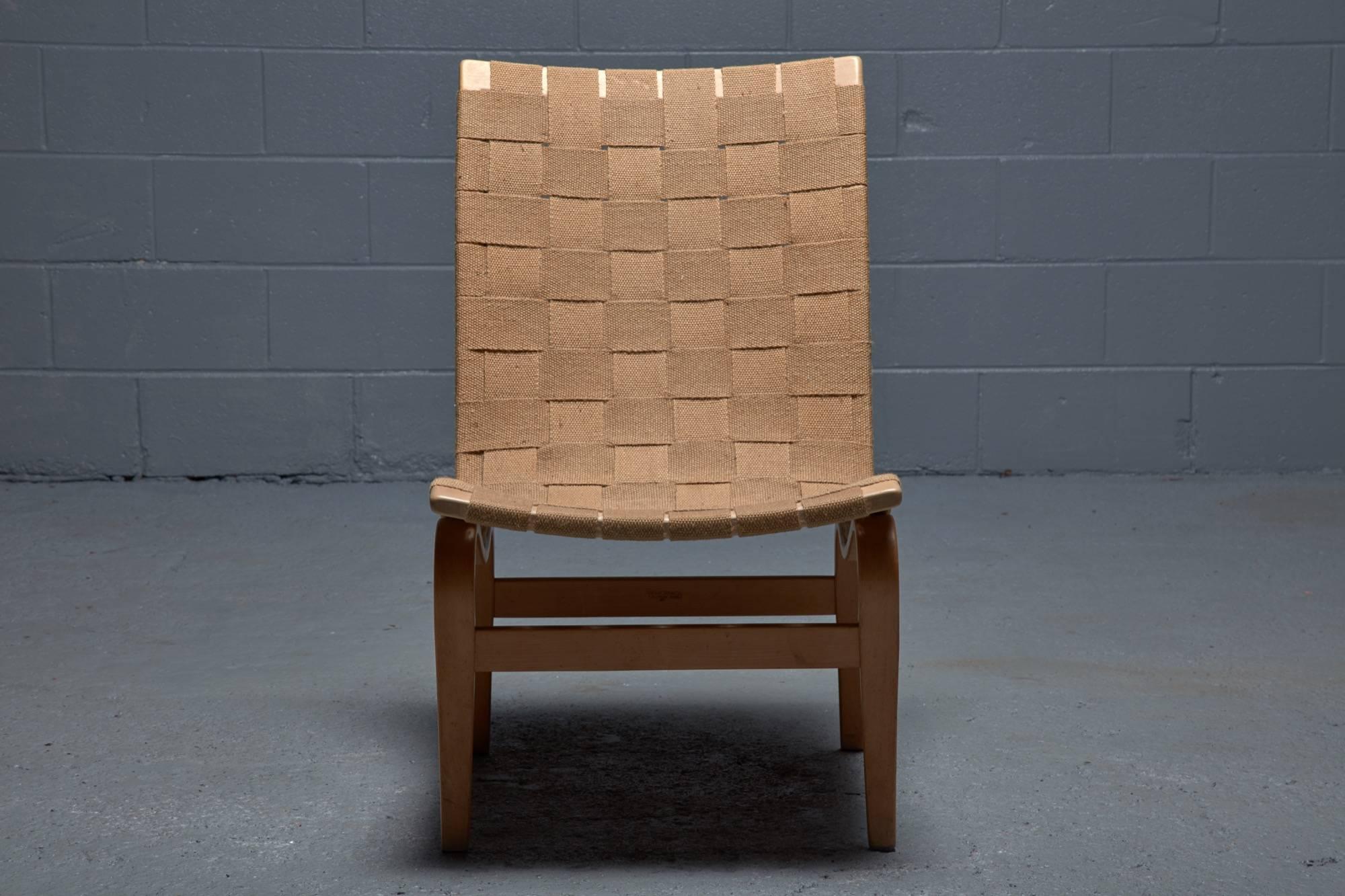 Mid-Century Modern Model Eva Armless Easy Chair by Bruno Mathsson