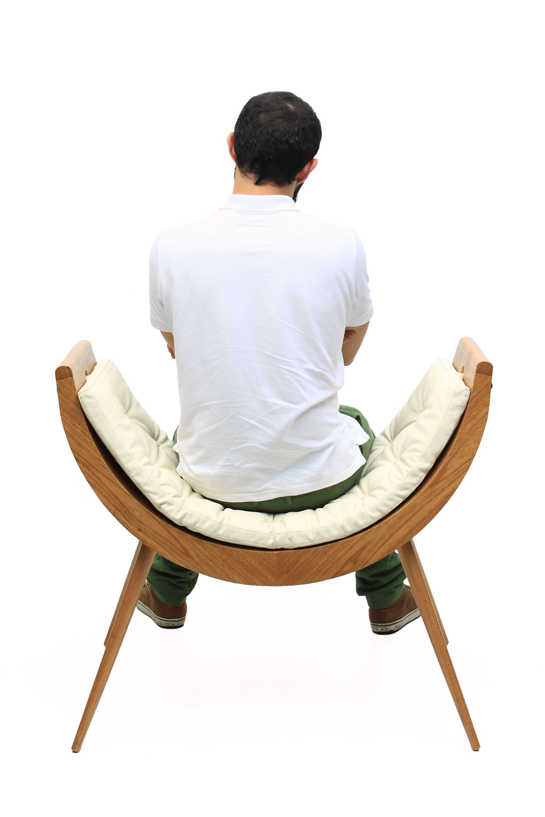Contemporary Rita Baiana Armchair/Daybed in the Brazilian Modern Design Style in Freijó Wood