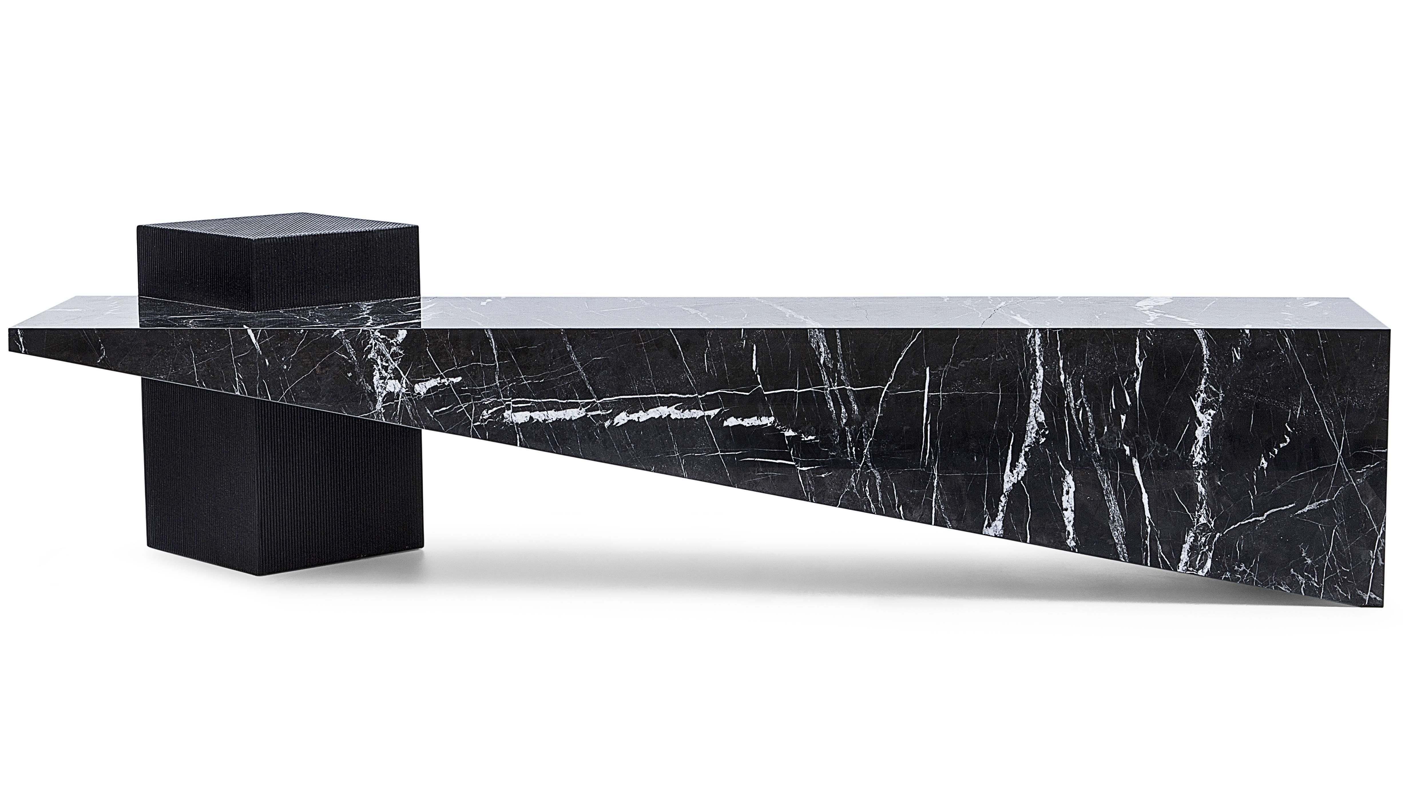 black marble bench