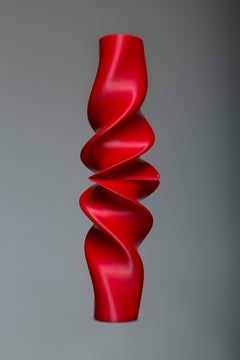 Red Flower Vase, 3D Printed, Contemporary Brazilian Design