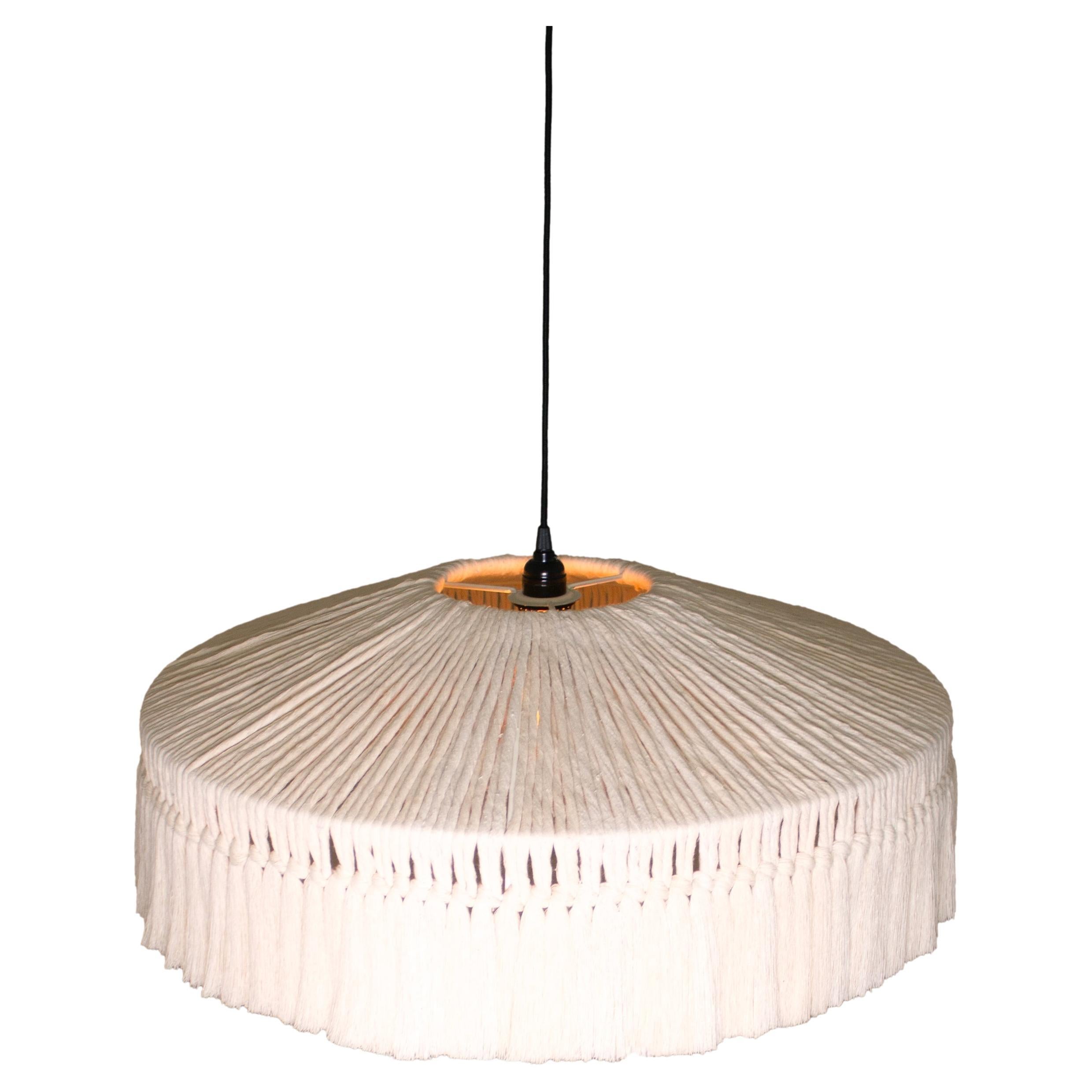 Handwoven Combed Cotton Bali  Lamp by León León For Sale