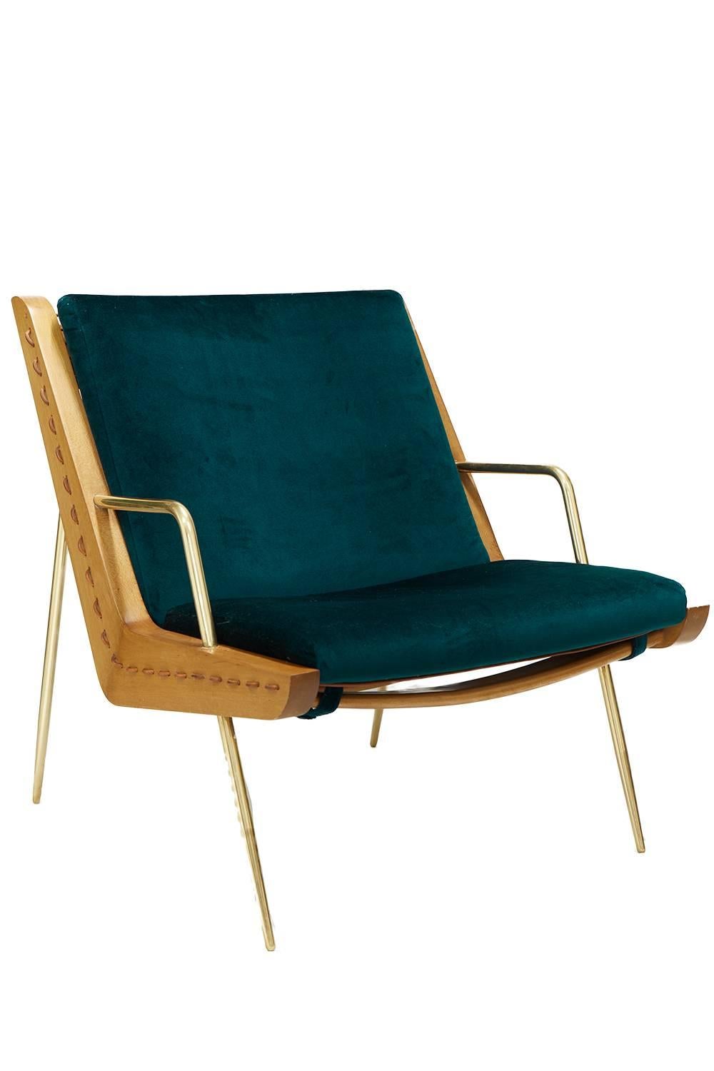 Mid-Century Modern Midcentury Inspired Walt Lounge Chair and Ottoman For Sale