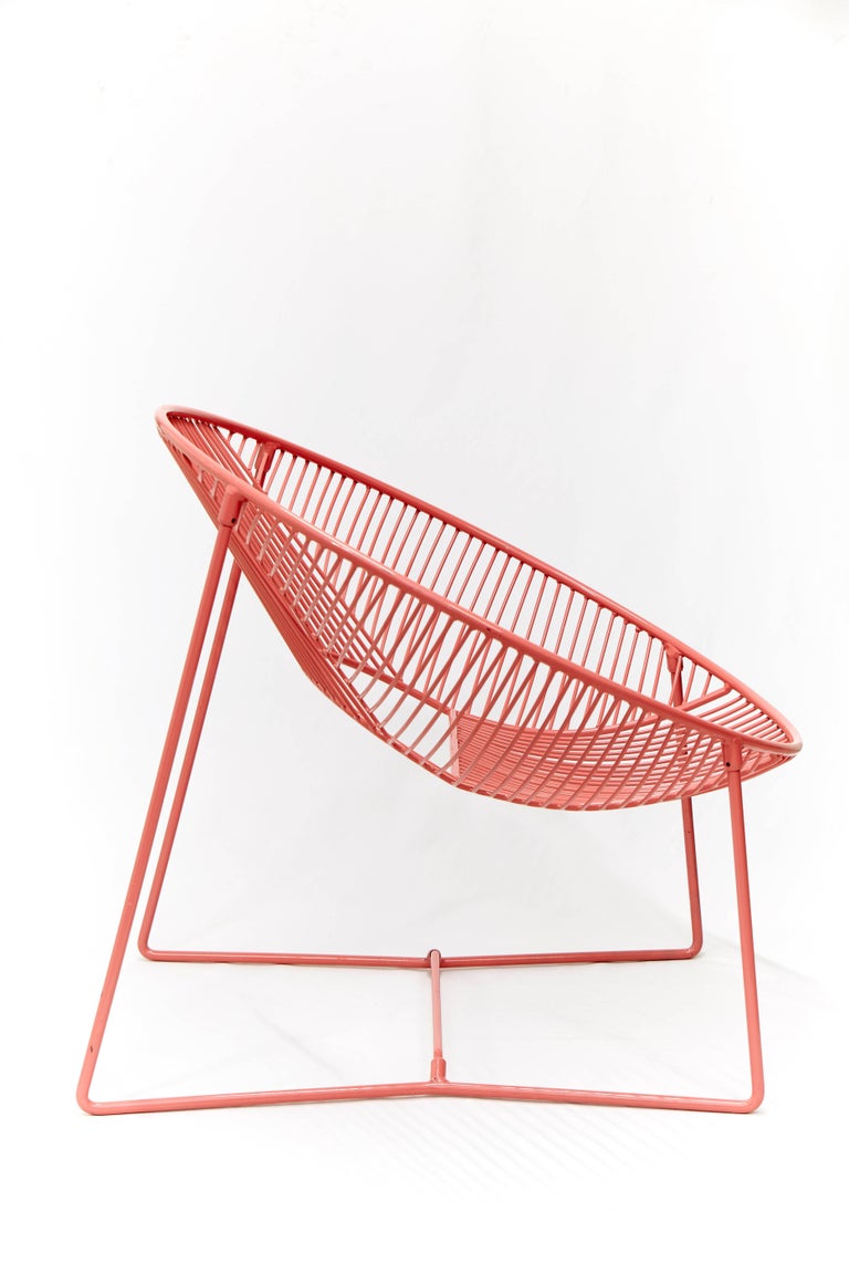 Handcrafted Outdoor Cali Wire Lounge Chair, PowderCoated Steel For