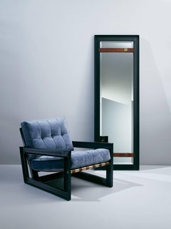 PS1 Full-Length Mirror in Steel with Leather and Brass 2016 by Post & Gleam