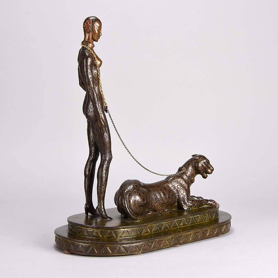 Bronze La Femme à la Panthère by Erté