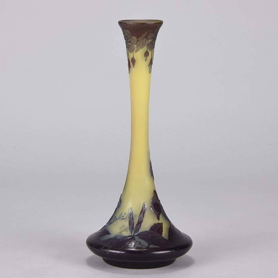 Hanging Flowers Vase by Gallé In Excellent Condition In London, GB