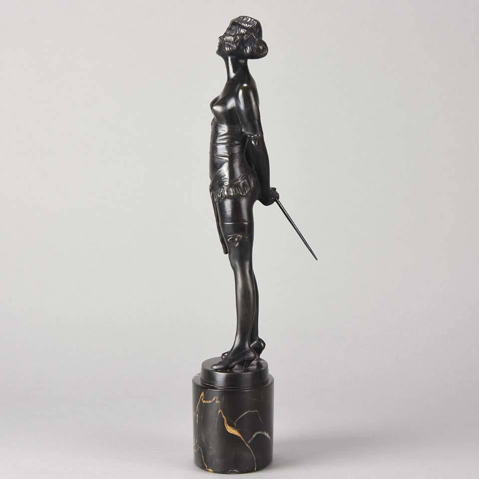 'Riding Crop' Art Deco Bronze by Bruno Zach In Excellent Condition In London, GB