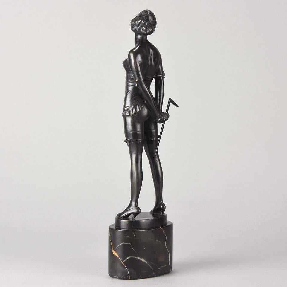 Cast 'Riding Crop' Art Deco Bronze by Bruno Zach