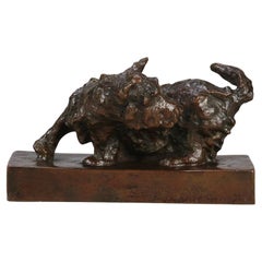 Scultura in bronzo Animalier dei primi del Novecento "Turning Terrier" di Edith Parsons