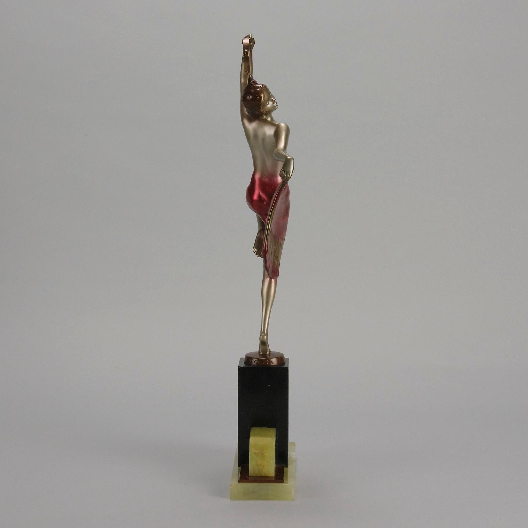 Art Deco Bronze mit Kaltbemalung 