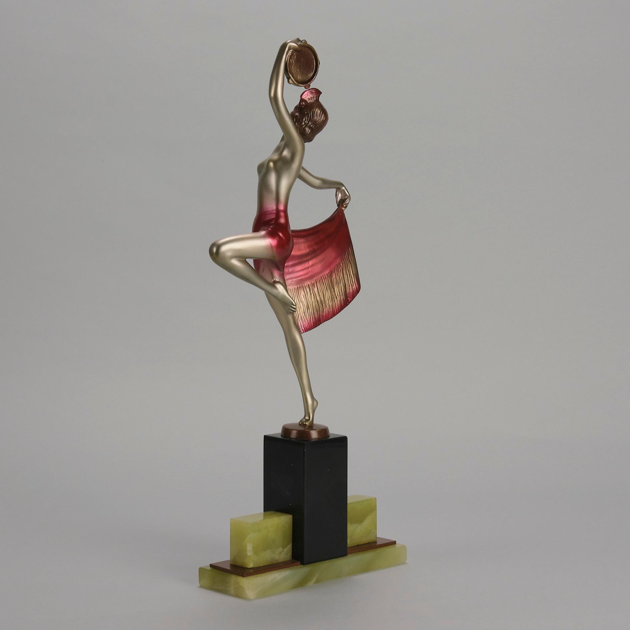 Art Deco Bronze mit Kaltbemalung 