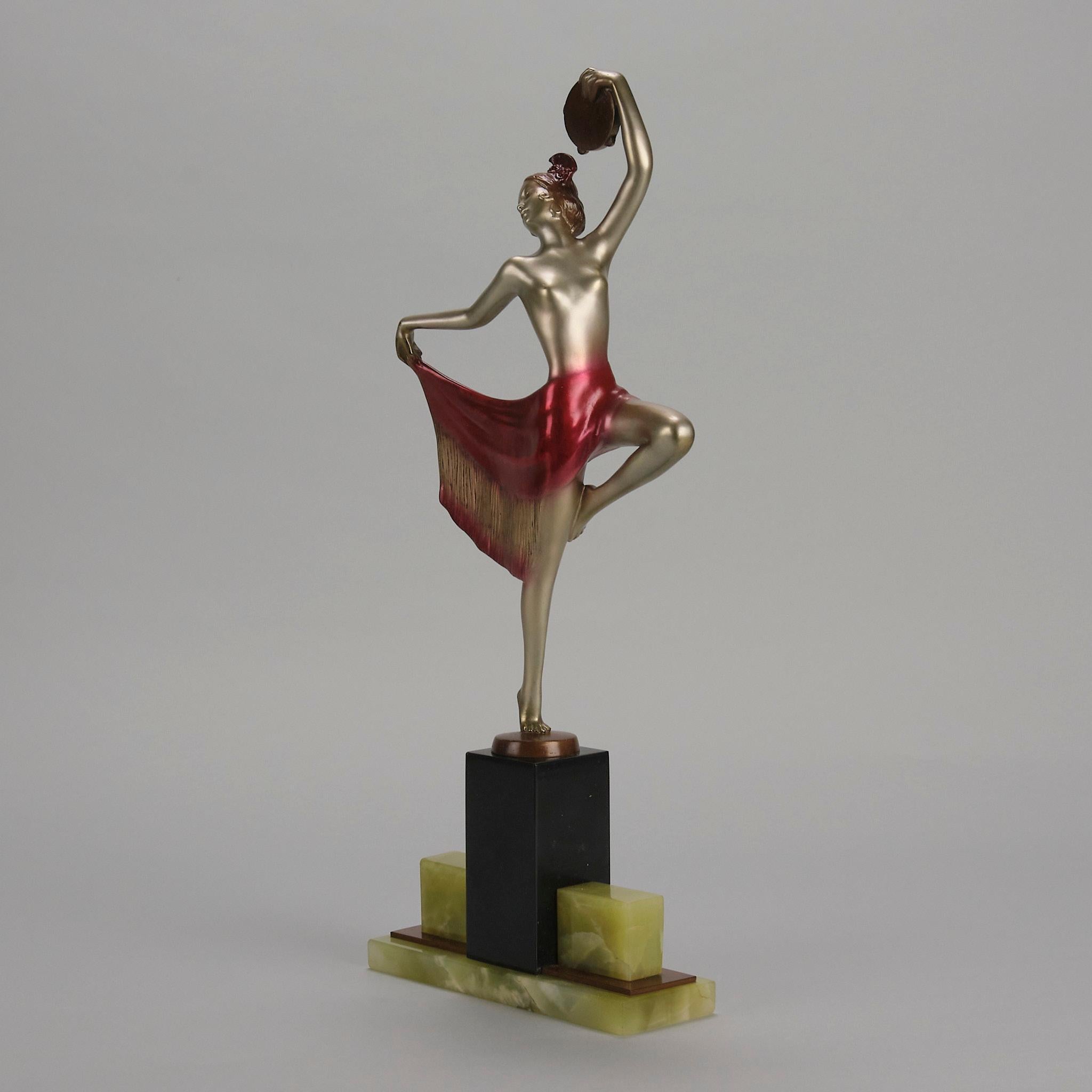 Art Deco Bronze mit Kaltbemalung 
