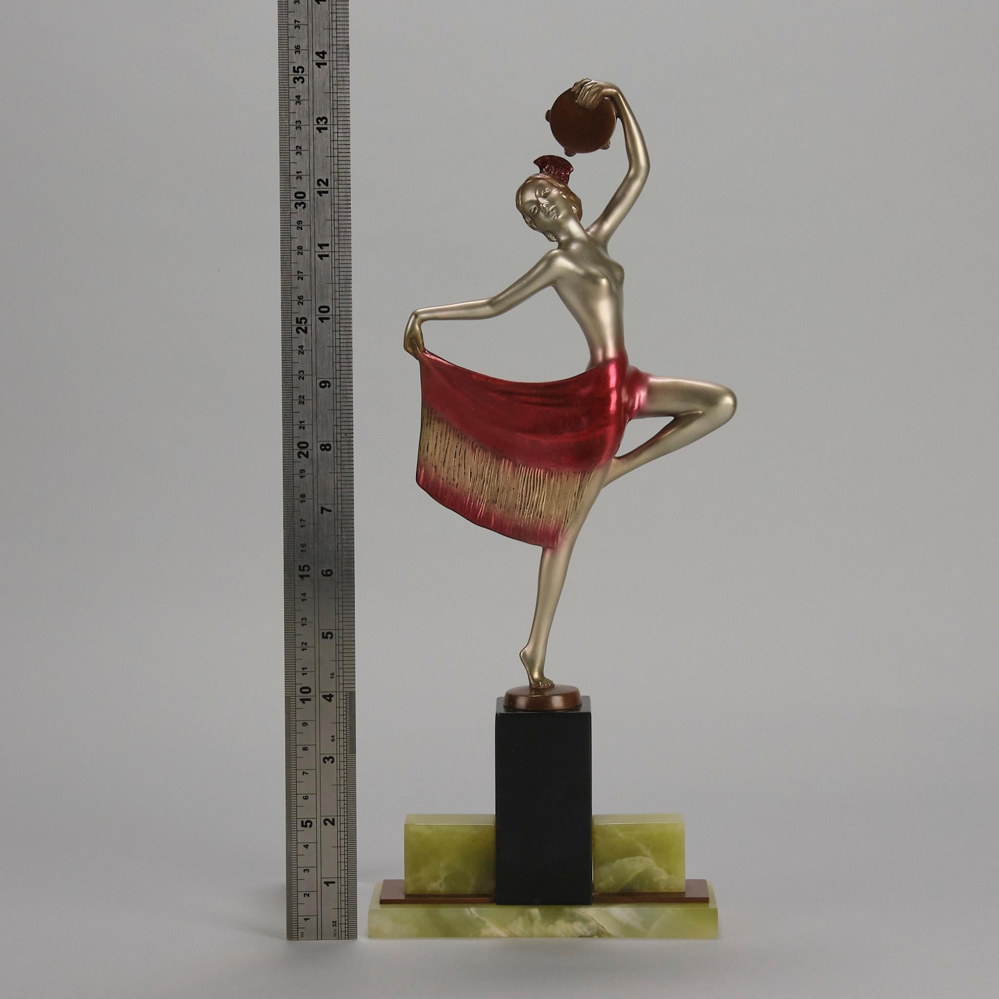 Art Deco Bronze mit Kaltbemalung 