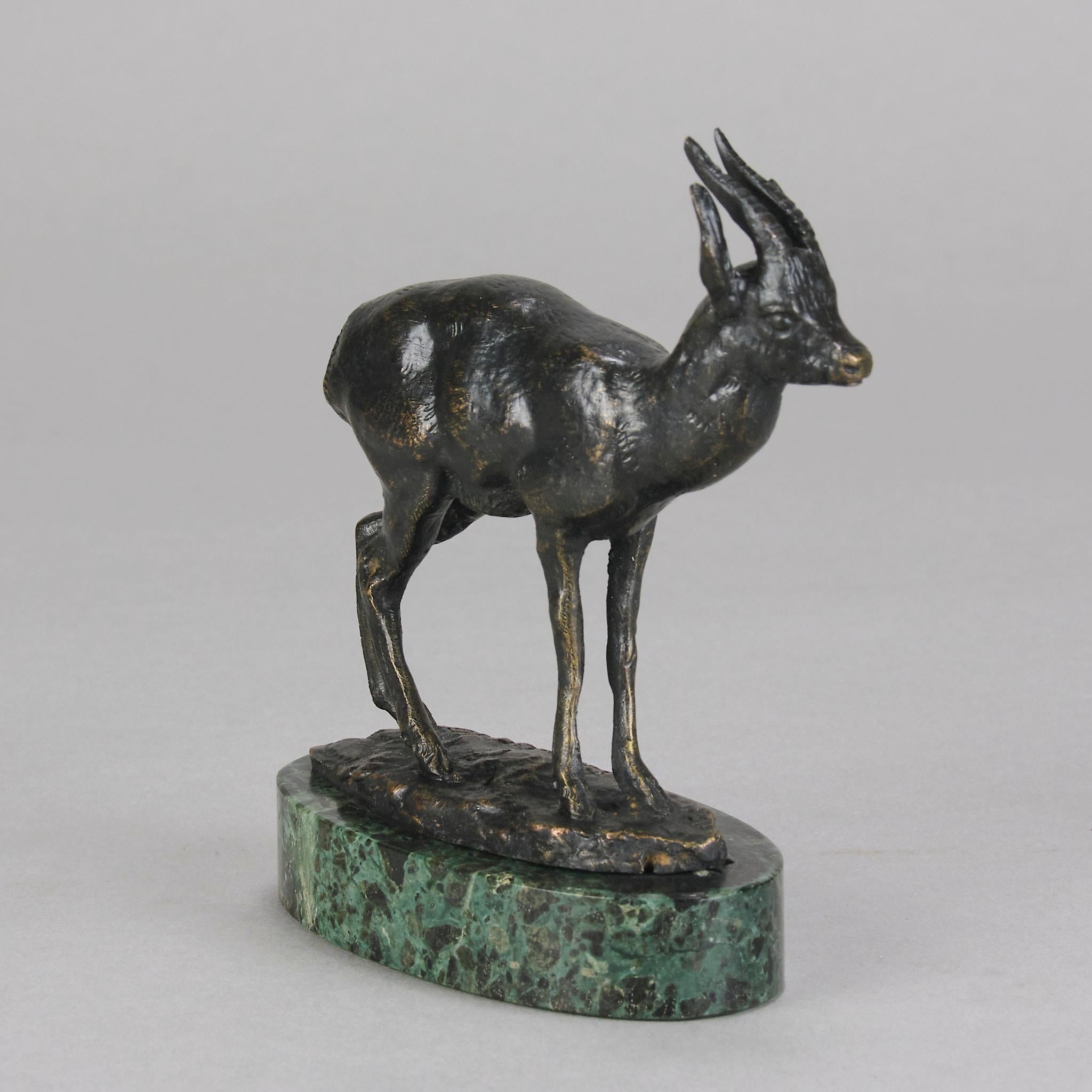 Intagliato Bronzo Animalier francese della metà del XIX secolo intitolato 