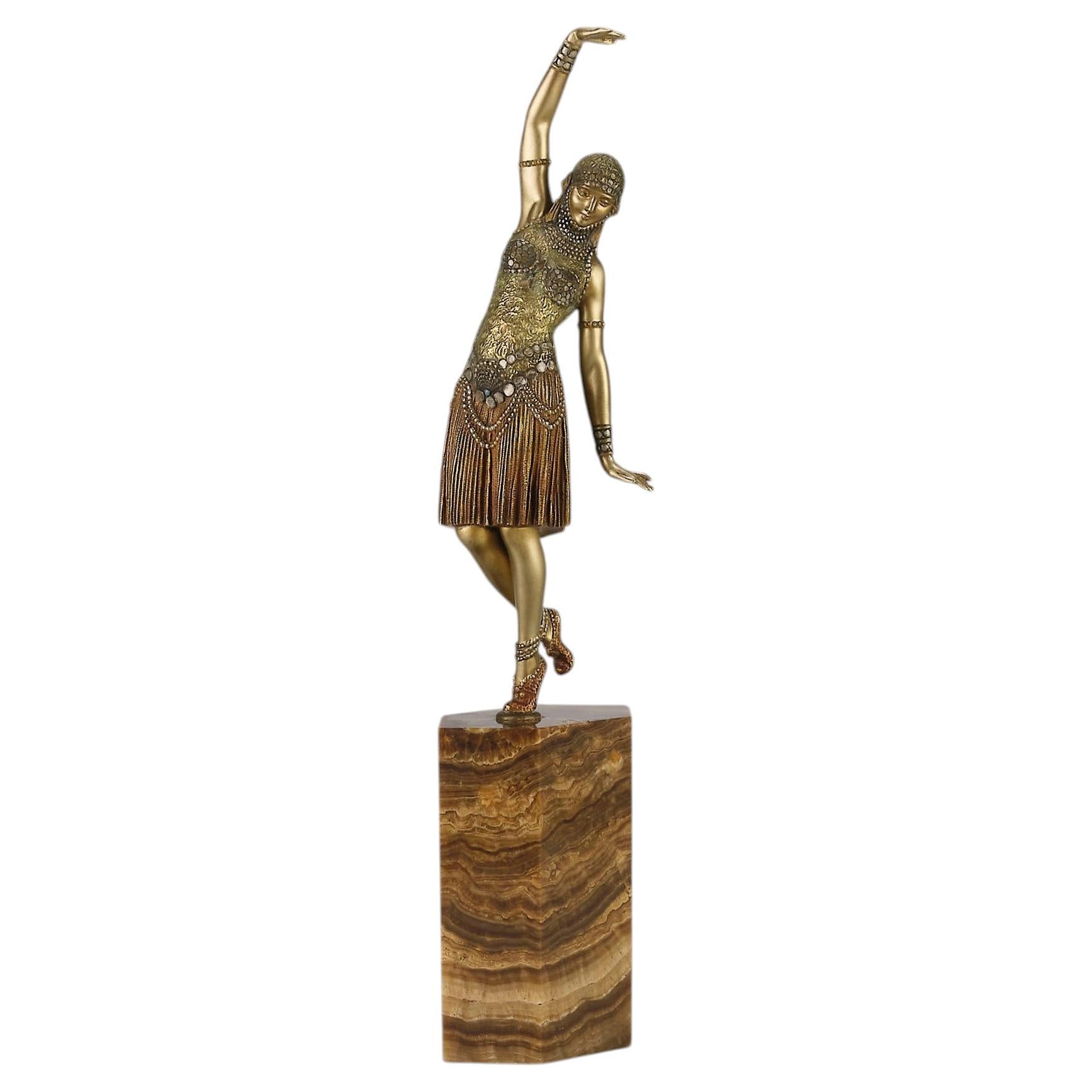 Early 20th Century Art Deco Bronze "Dancer of Lebanon" by Demetre Chiparus For Sale