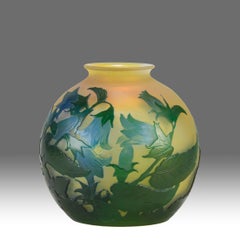 Early 20th Century Cameo Glass "Campanula Vase" by Emile Gallé