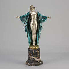 Early 20th Century Cold Painted Bronze "Spring Awakening" by Ferdinand Preiss